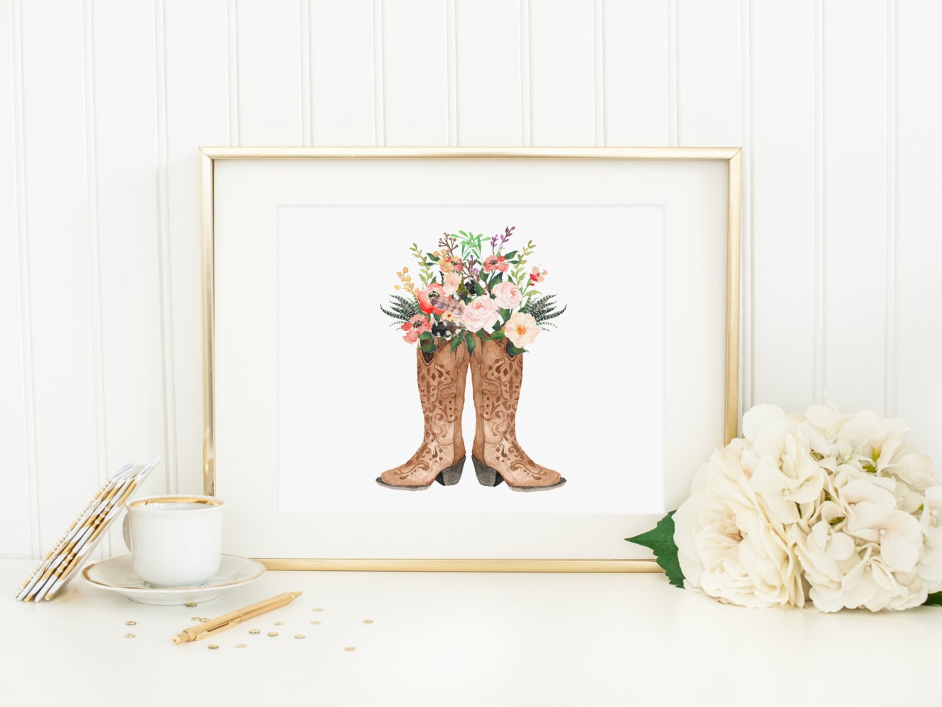 Country Western Cowgirl Boot Printable Boho Tribal Nursery | Etsy