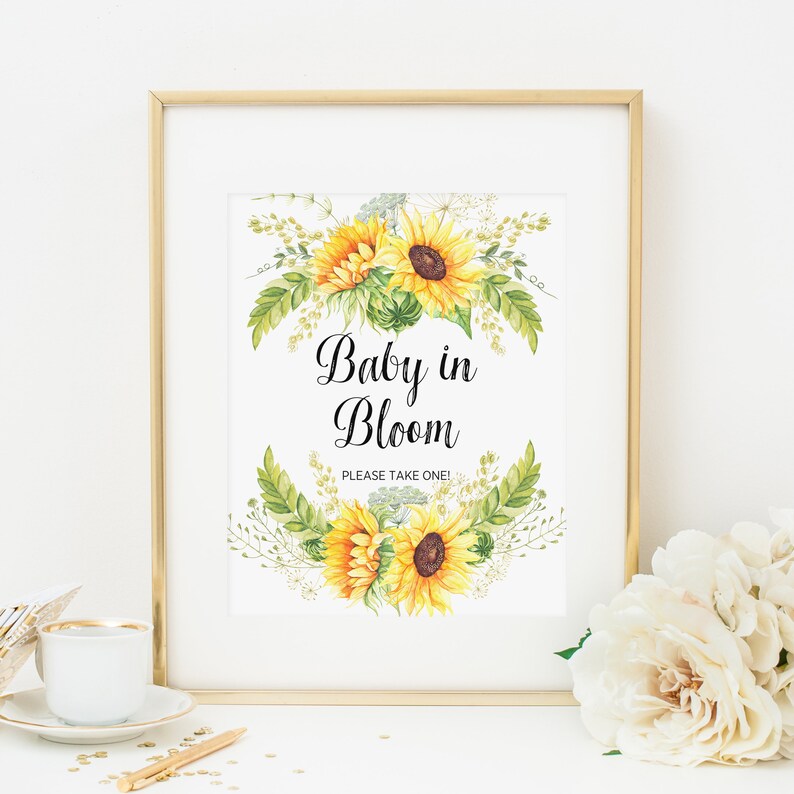 Sunflower Baby in Bloom Sign Printable Seed Packet Favors Etsy