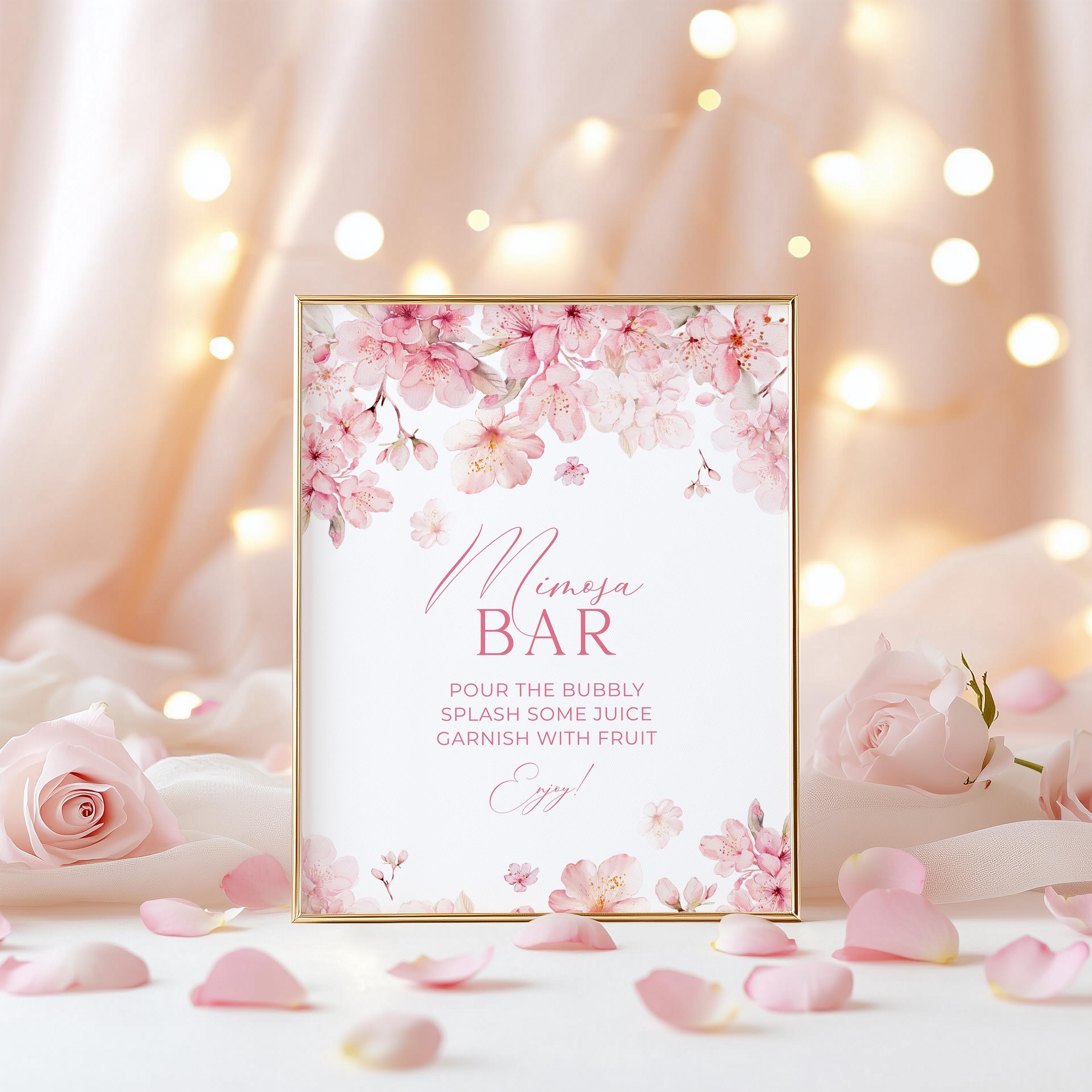 Editable Cherry Blossom Sign Template, Pink Sakura Floral Custom