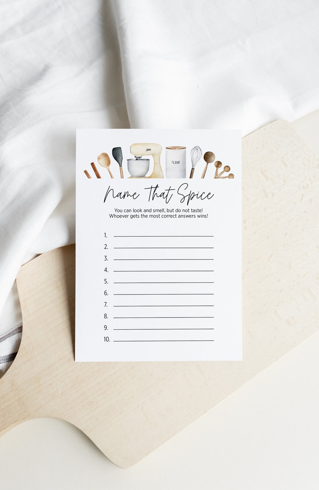 Name That Spice Game, Instant Download, Kitchen Utensils Bridal Shower ...