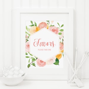 Citrus Favors Sign, Instant Download, Summer Fruit Bridal Shower Decoration, Baby Shower Decor, Grapefruit, Lemons, Limes, Oranges 151