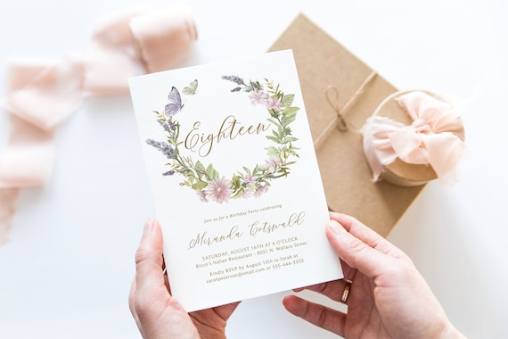Couronne De Printemps 18e Anniversaire Invitation Invitation Etsy France