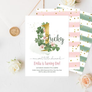 Lucky One Birthday Invitation, Editable Template, St. Patrick’s Day ...