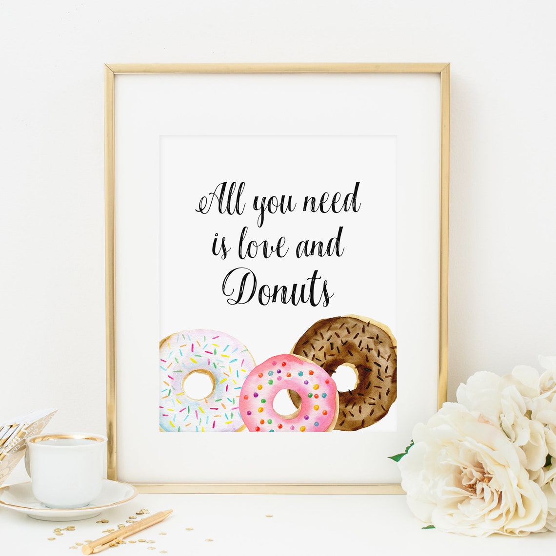 All You Need Is Love And Donuts Sign Printable Donut Table Etsy