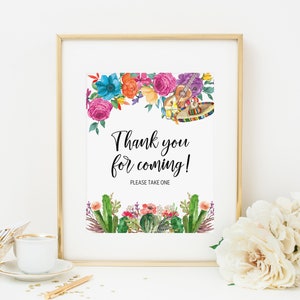Thank You For Coming Please Take One Sign, Printable, Favors Sign, Fiesta Bridal Shower Decoration, Mexican Baby Shower Sign Wedding 241