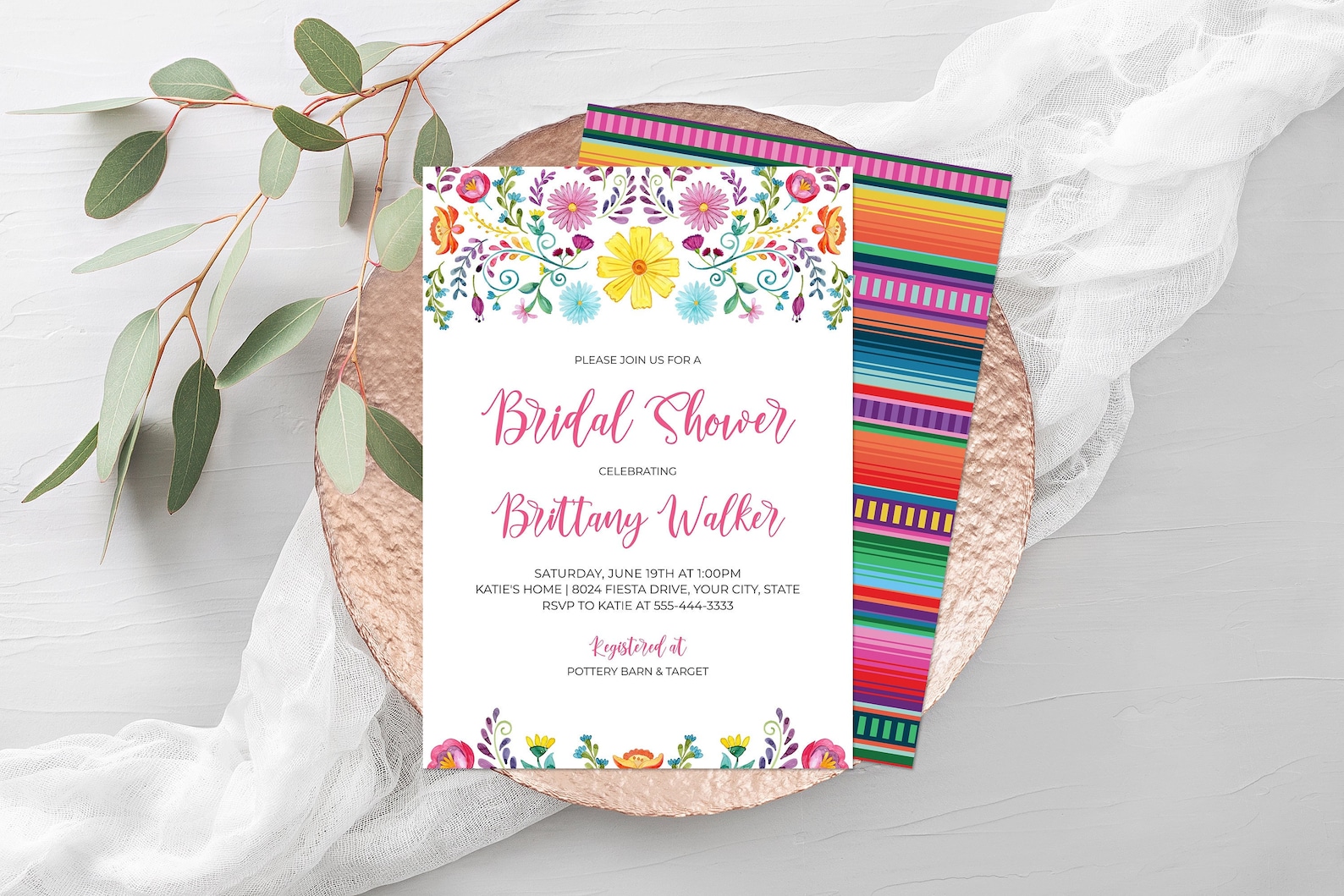 Fiesta Bridal Shower Invitation Mexican Floral Wedding Shower Etsy