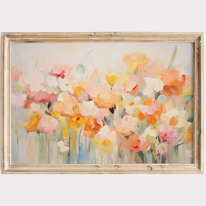 Abstract Painting in Pastel Pink and Yellow, Contemporary Home Wall Art, Pastel Apartment Decor, Minimalist Art, Soft Colors Print