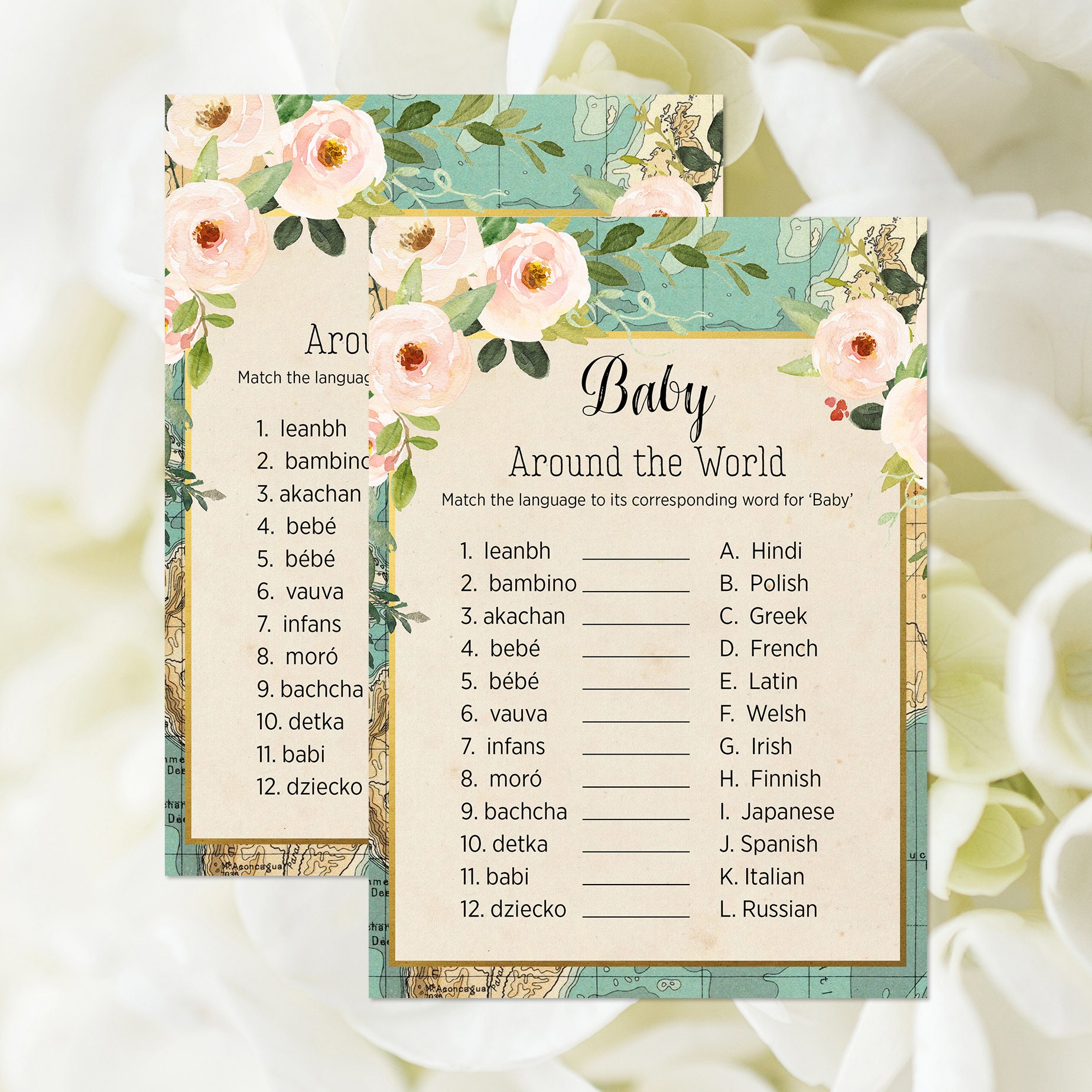 Baby Around The World Game Printable Travel Baby Shower Etsy