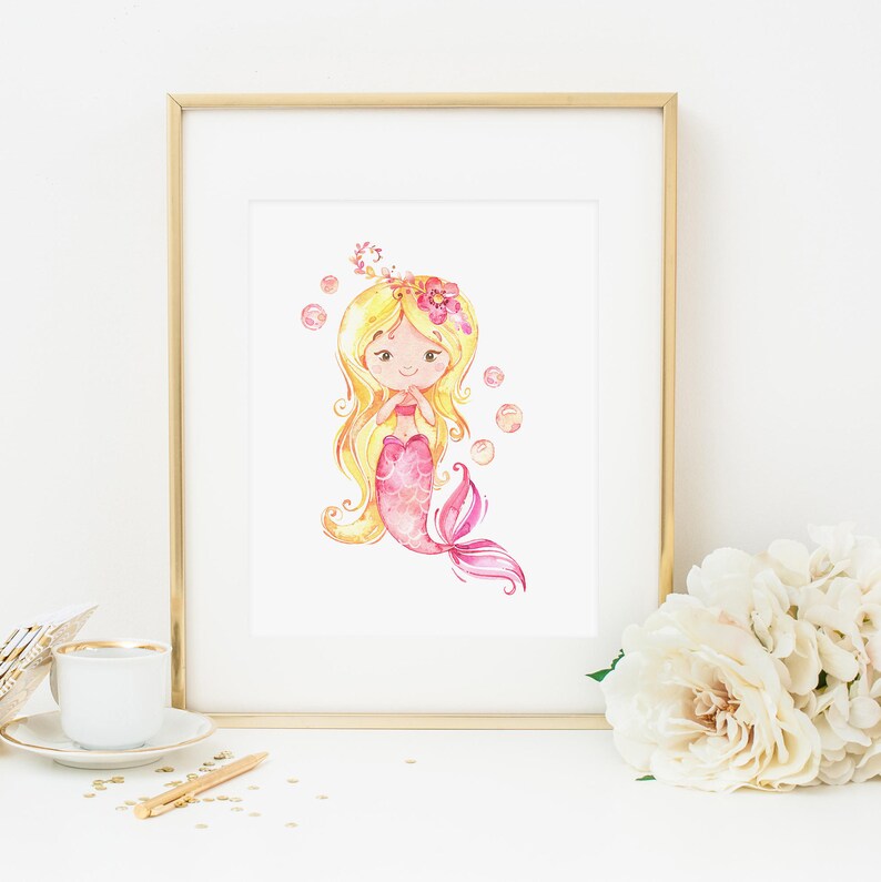 mermaid-printable-mermaid-prints-mermaid-nursery-decor-mermaid-etsy