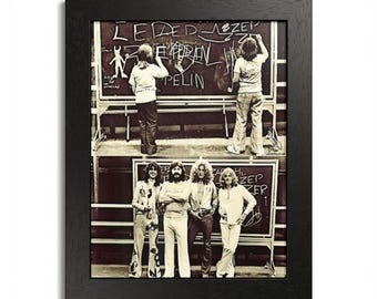 Pósteres/imágenes enmarcadas de Led Zeppelin "Antes y ahora": arte mural, regalos, conciertos, imágenes, recuerdos, merchandising, objetos de recuerdo, Jimmy Page, Robert Plant