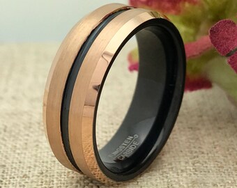 8mm Personalized Black Tungsten Ring Custom Promise Ring - Etsy