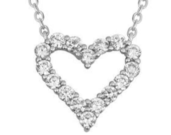 Sterling Silver Pave CZ Heart Necklace,  Heart Pendant Necklace, Pave Heart Necklace, Anniversary Gift, Valentine's Gift