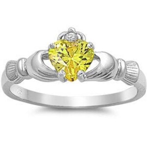 Irish Claddagh Ring In Sterling Silver With Simulated Emerald - Symbol Of Love, Loyalty & Friendship - View #10