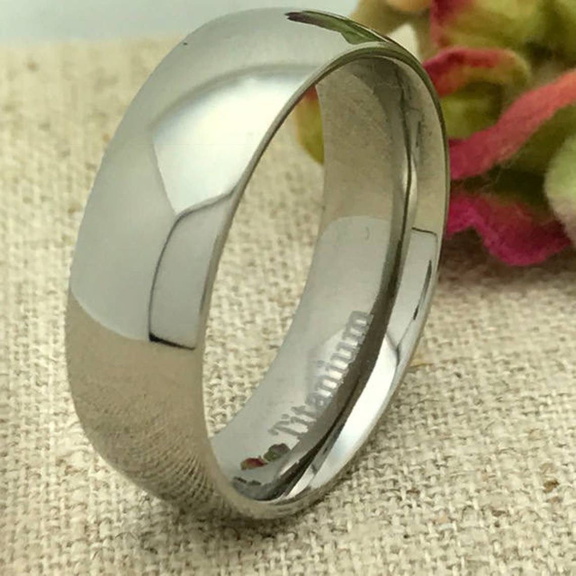 7mm Personalized Titanium Ring Custom Engraved Anniversary - Etsy