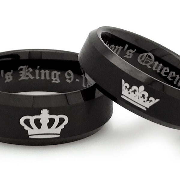 King Queen Tungsten Ring Etsy