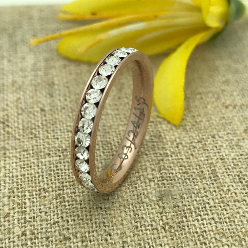 His & Hers Titanium Rings Personalized Custom Promise Ring Etsy