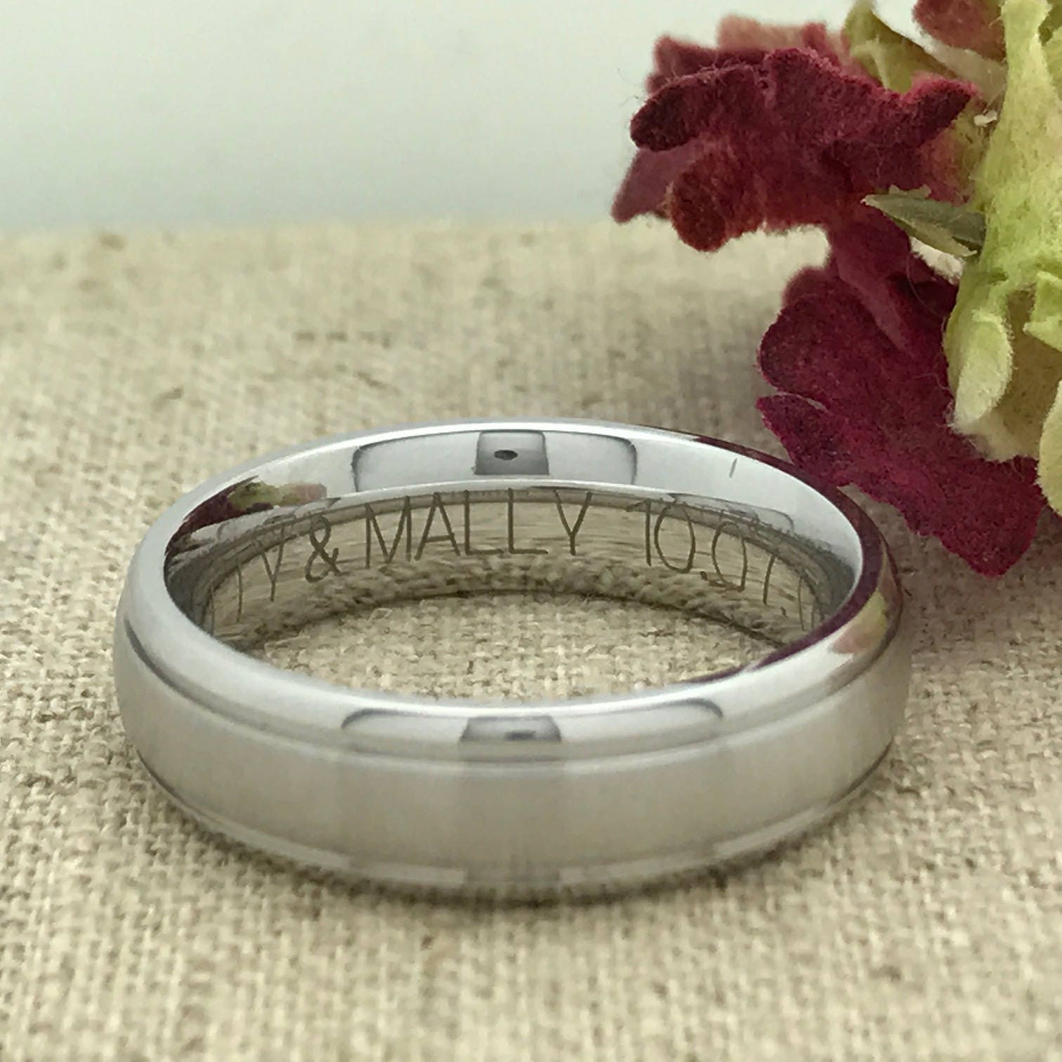 6mm Personalized Titanium Ring Custom Promise Ring for Him Etsy