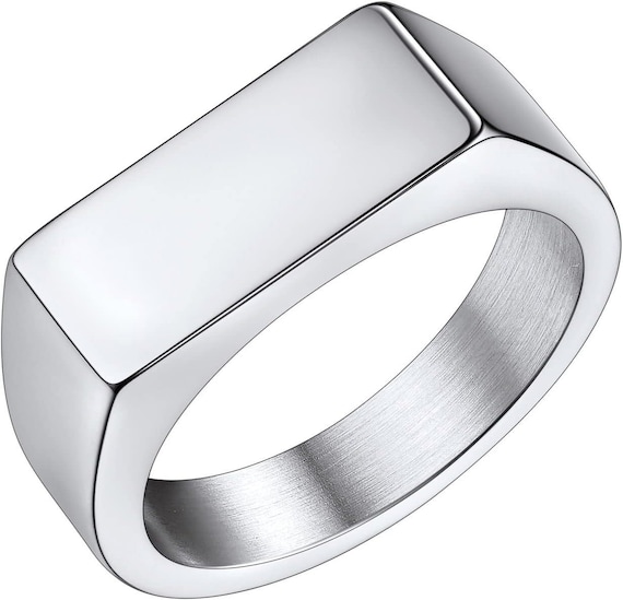 Custom stainless steel outlet signet ring