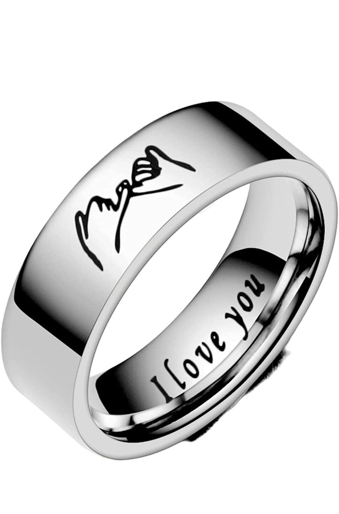 Pinky Promise Ring Black Stainless Steel Ring Custom Promise Etsy