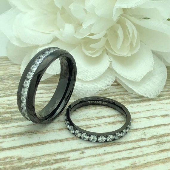 Amazon.com: Personalized Promise Rings for Couples Stainless Steel  Engagement Annivesary Band Rings Set Custom name Matching Wedding Rings for  Her His Women Men Lover (Women, 6) : Clothing, Shoes & Jewelry