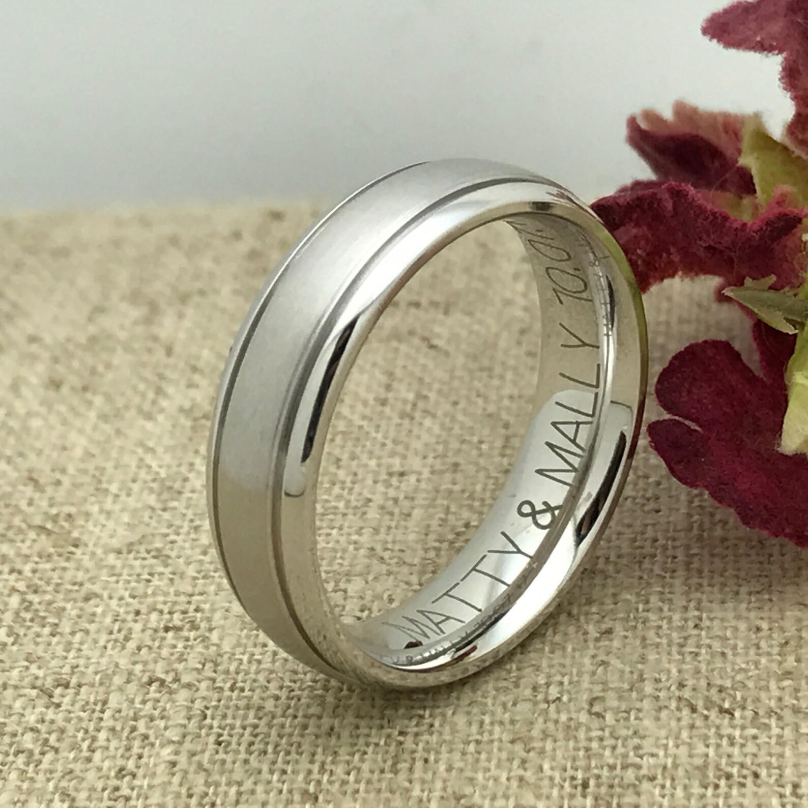 6mm Personalized Titanium Ring Custom Promise Ring for Him Etsy