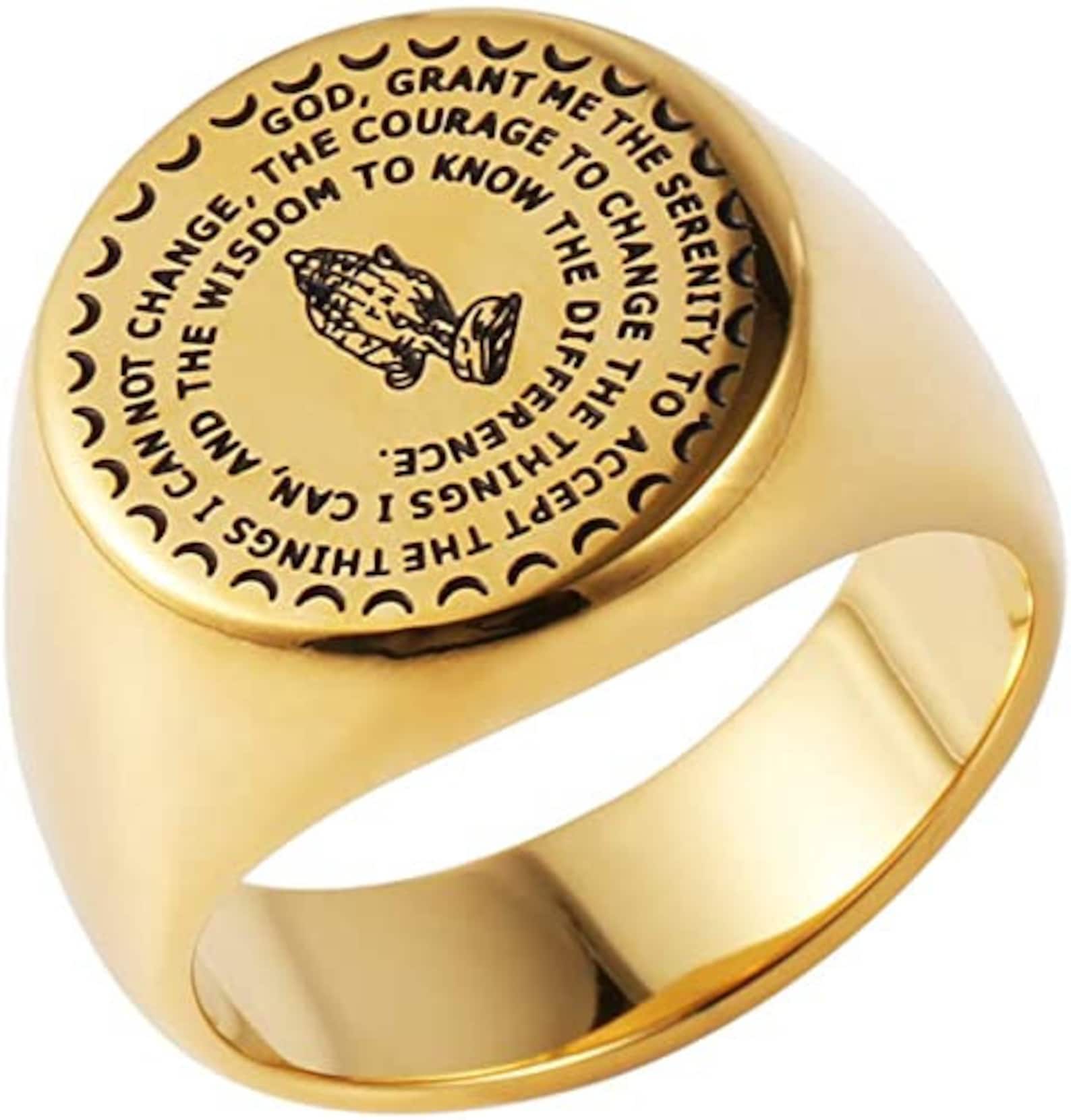 Bible Verse Prayer Rings Christian Jewelry Gold IP Plated Etsy
