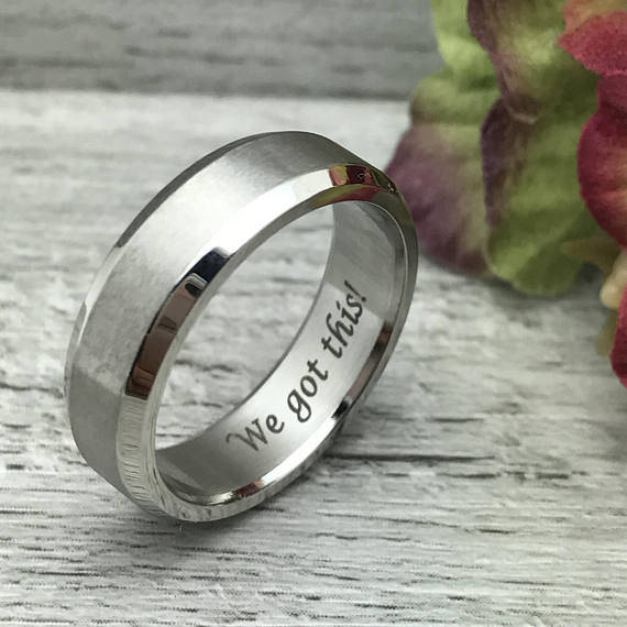 7mm Titanium Ring Personalized Titanium Ring Custom Promise Etsy