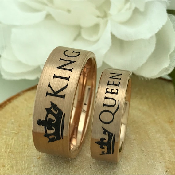 Buy Laina Her King and His Queen Stainless Steel Ring, Couples Engagment  Promise Ring, Vintage Gold Tone Price Separated Bridal Ring Set Wedding  Band Ring King Queen Online at desertcartINDIA