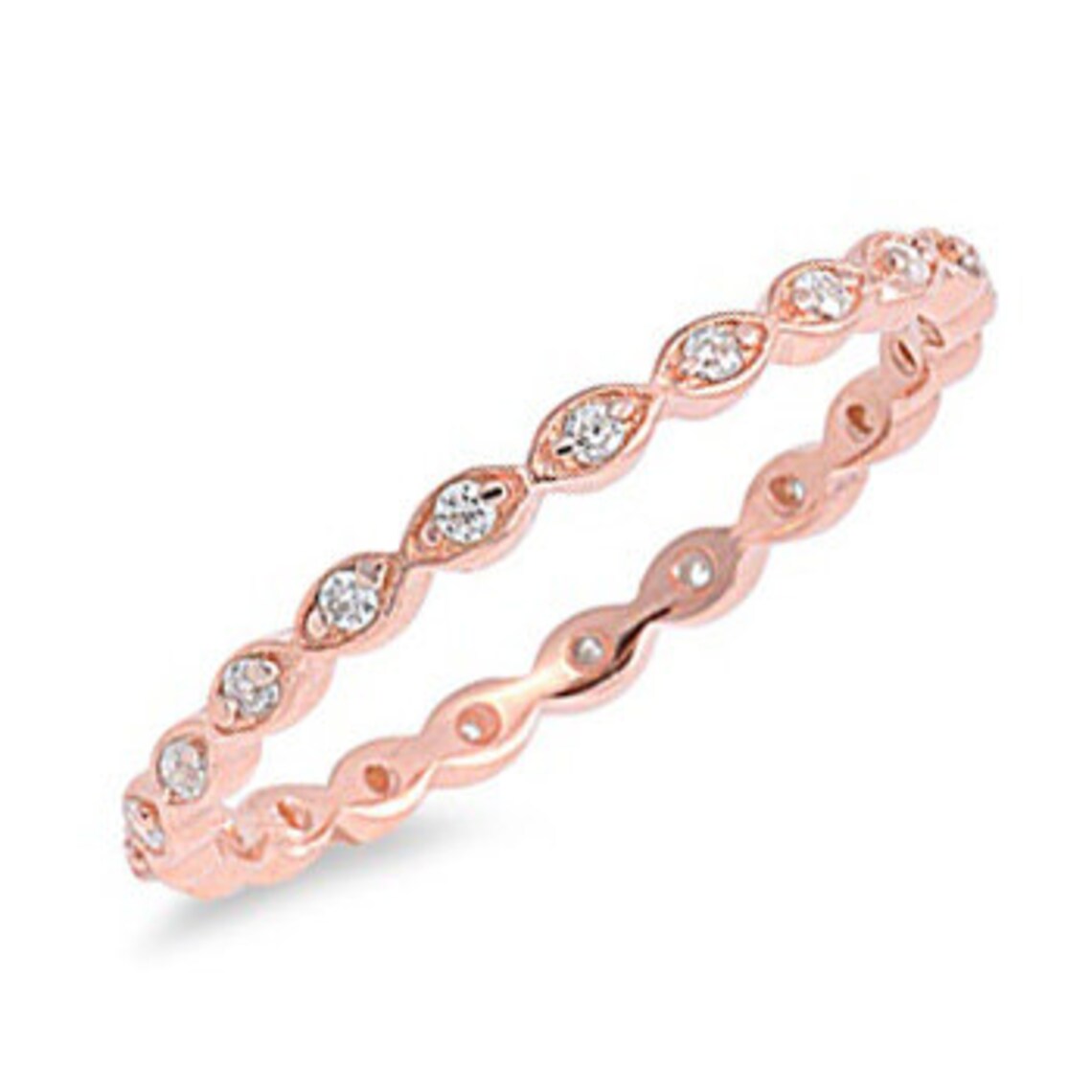 Black Eternity Stackable Ring Stacking Round Simulated Black | Etsy