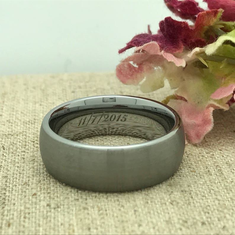 LGBT Ring 8mm Personalized Tungsten Ring Custom Promise Ring for Him Custom Date Ring Groomsmen Ring Friendship Ring Purity Ring