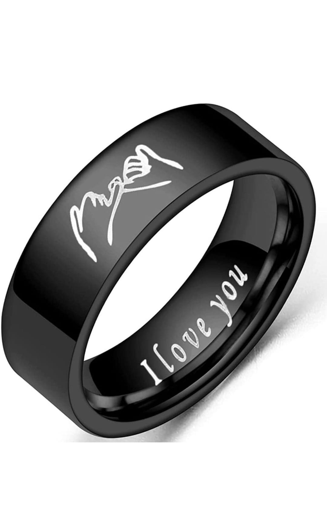 Pinky Promise Ring Black Stainless Steel Ring Custom Promise Etsy