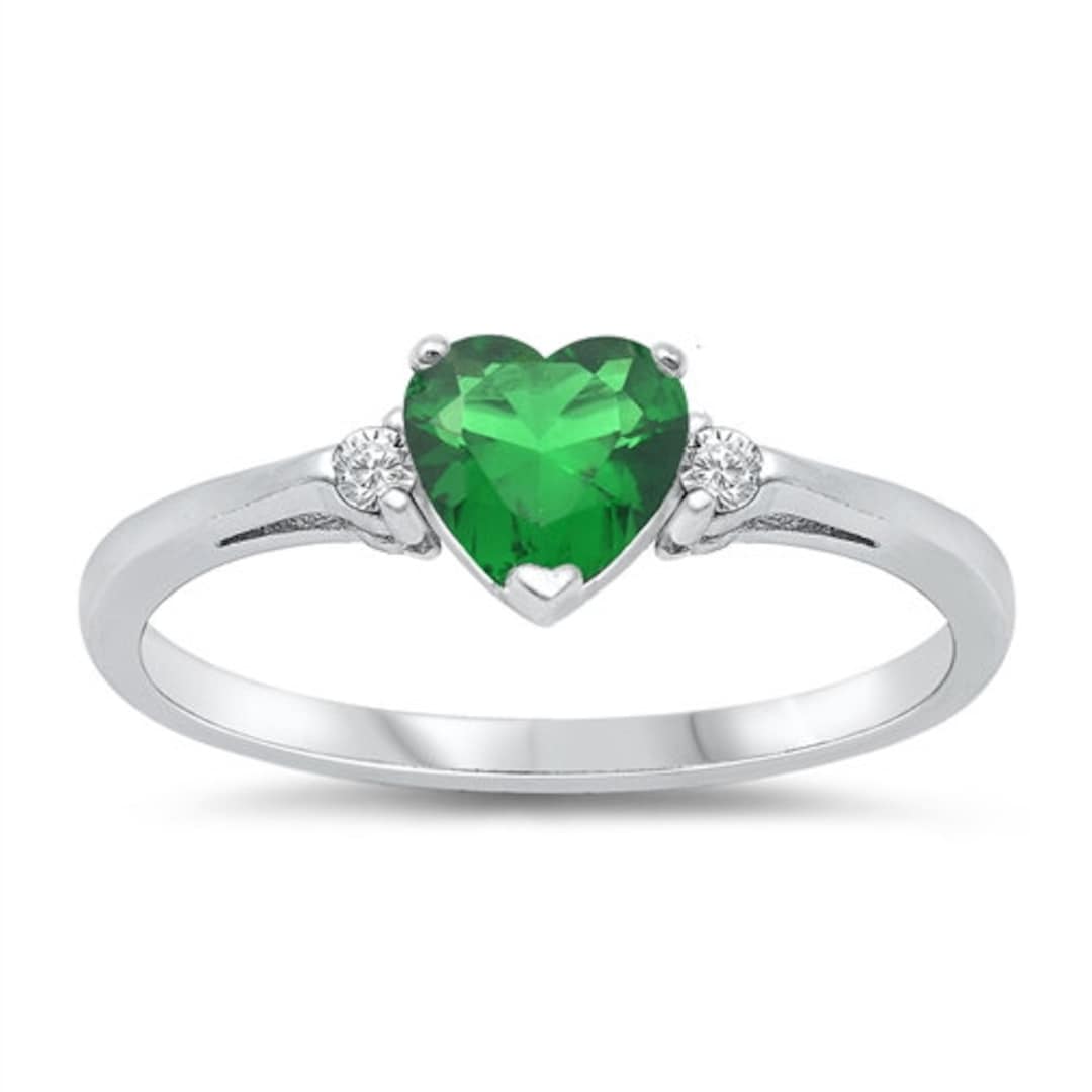 Irish Claddagh Ring In Sterling Silver With Simulated Emerald - Symbol Of Love, Loyalty & Friendship - View #12