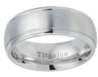 8mm Titanium Ring, Free Engraving , Personalized Custom Engraved TItanium Wedding Ring, Anniversary Ring, Promise Ring