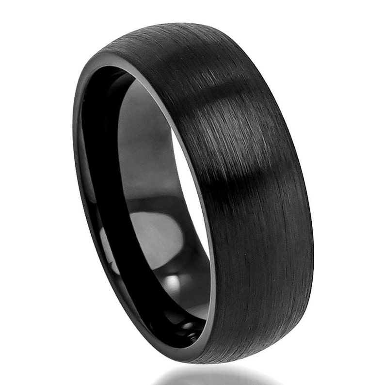 Brushed Finish Comfort Fit Classic Dome Cobalt Ring Band 8mm Cobalt Wedding Ring FREE ENGRAVING Mens Wedding Band