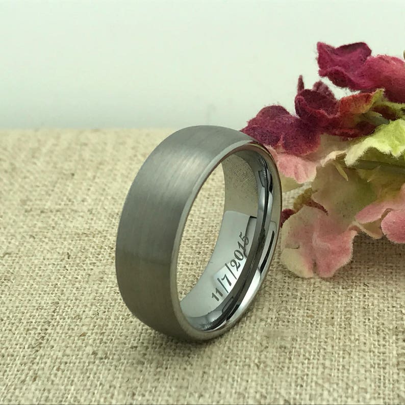 LGBT Ring 8mm Personalized Tungsten Ring Custom Promise Ring for Him Custom Date Ring Groomsmen Ring Friendship Ring Purity Ring