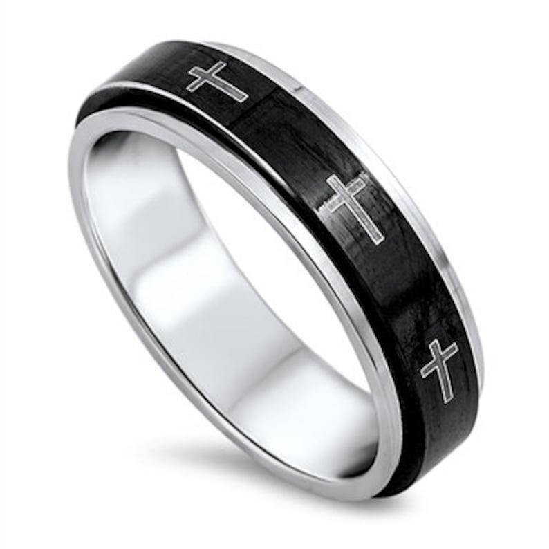 7mm Cross Ring Spinner Ring Personalize Stainless Steel - Etsy