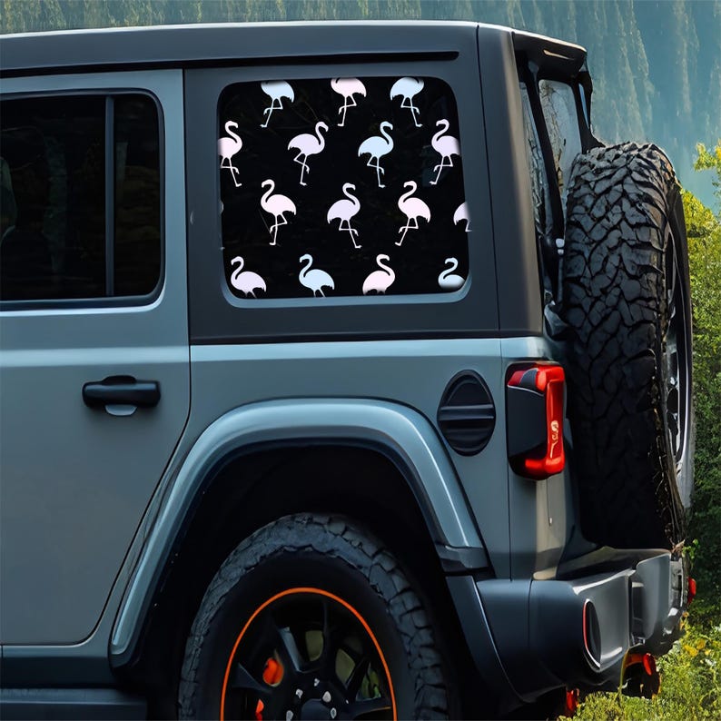 Flamingo Quarter Window Decal, Flamingo Gas Tank Sticker (permanent ...