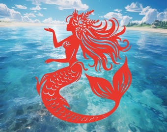 Mermaid Decal: Permanent Vinyl, Car/Laptop Sticker