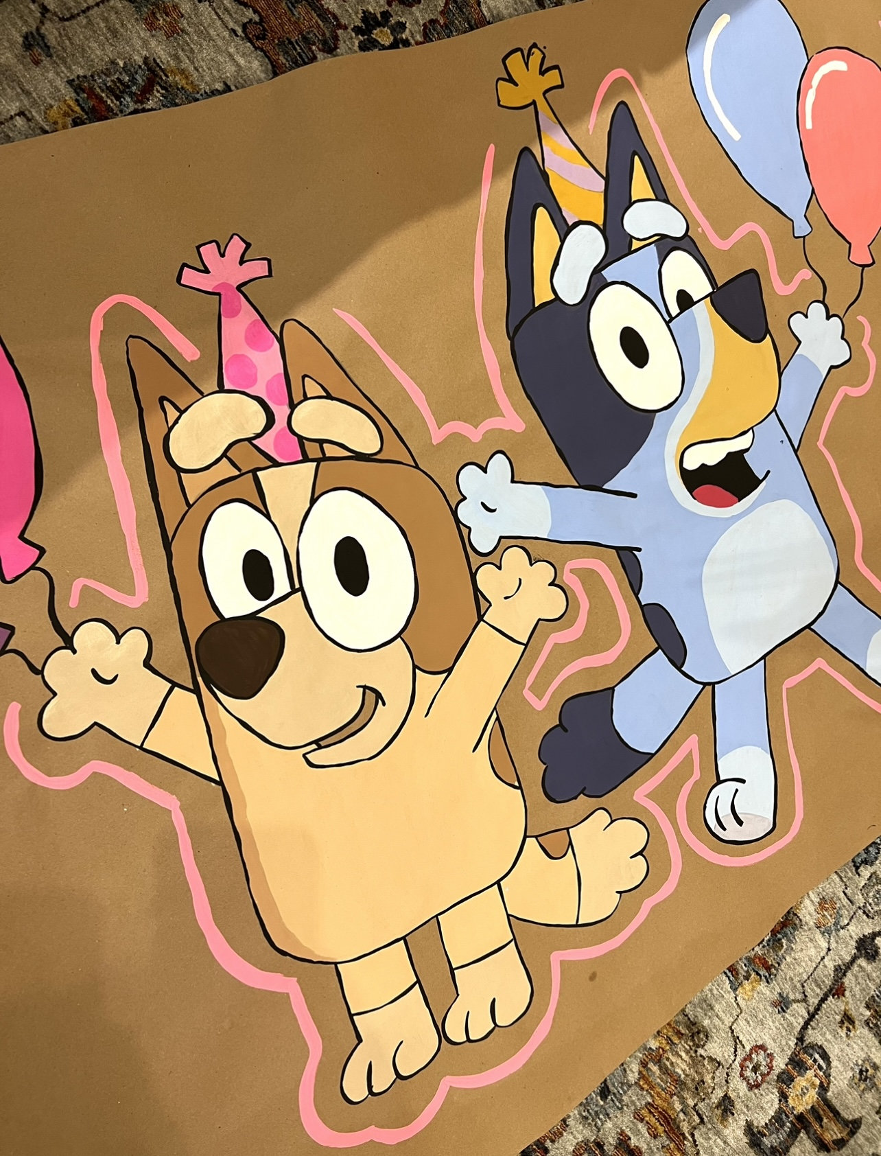 Hand-Painted Banner – Butcher paper party backdrop, custom design.