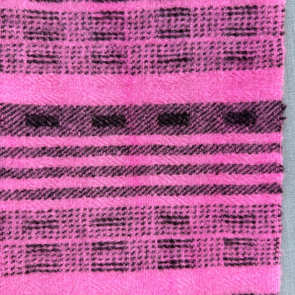 Bright Pink Wool Fabric, Pink Blanket Wool, Hand Dyed , Barbie Pink Fabric, Eco Friendly Fabric, Wool Appliqué, Thick Wool for Needlecraft