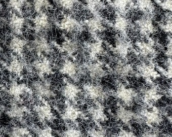 Gray Houndstooth Wool Fabric, Reclaimed Wool Appliqué