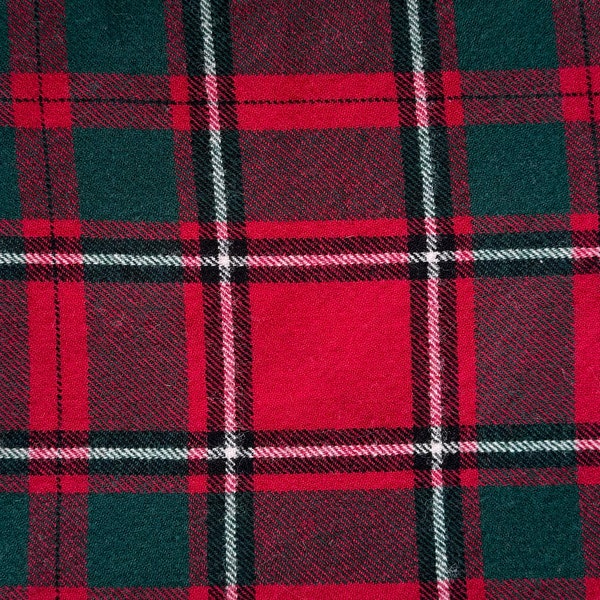 Pendleton Red Plaid Wool Fabric, Pendleton Wool, Fabric Wool, Red and Green Plaid Fabric, Eco Friendly Fabric, Wool Appliqué, Upcycled Wool