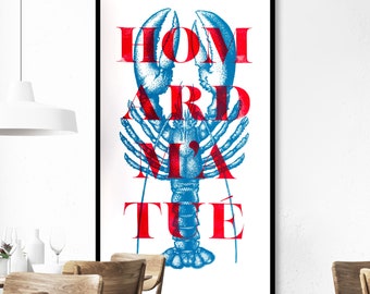 Lobster killed me - Linogravure 2 colors