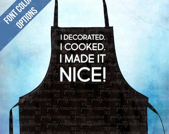 I Made It Nice Dorinda RHONY Real Housewives of NYC Black Canvas Two Pocket Adjustable Drawstring Apron