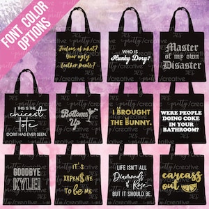RHOBH Real Housewives of Beverly Hills Quotes Black Soft Canvas Tote Bag