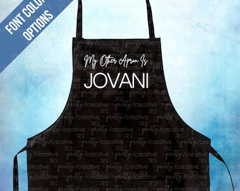 My Other Apron Is JOVANI RHONY Real Housewives of NYC Black Canvas Two Pocket Adjustable Drawstring Apron