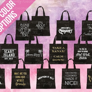 RHONY Real Housewives of New York City Quotes Black Soft Canvas Tote Bag