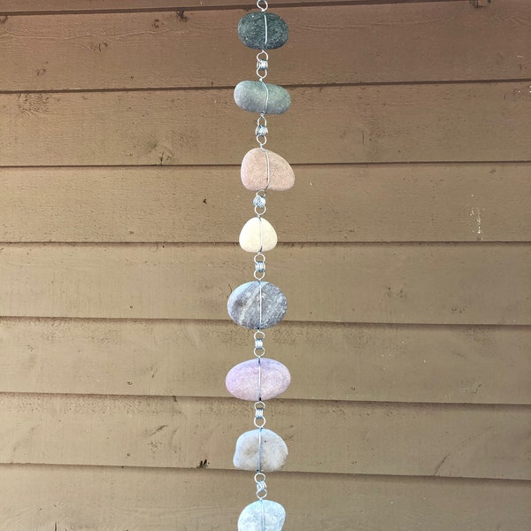 Raining Rocks - Hanging Stone Garden Sculpture/Garland