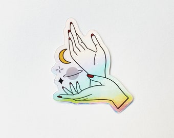 Holographic Magic Hands Sticker