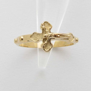 RR2016-S  Sterling Silver 925 Solid  Rosary Ring  Cross